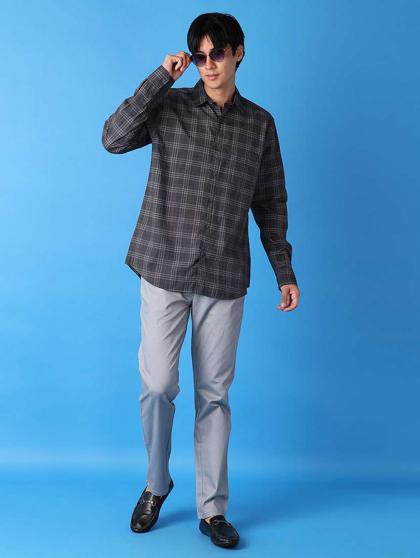 men black checks casual shirt - 21492025 -  Standard Image - 4