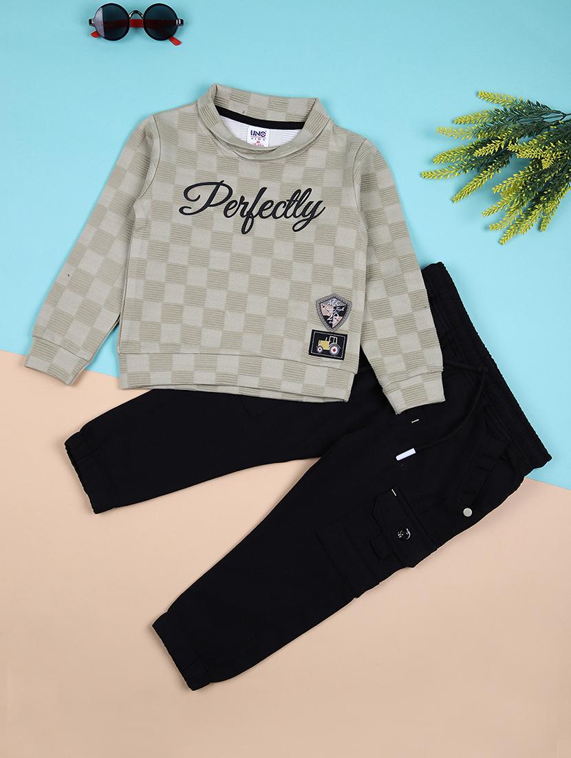 boys printed long sleeves t-shirt & jeans set - 21492073 -  Zoom Image - 0