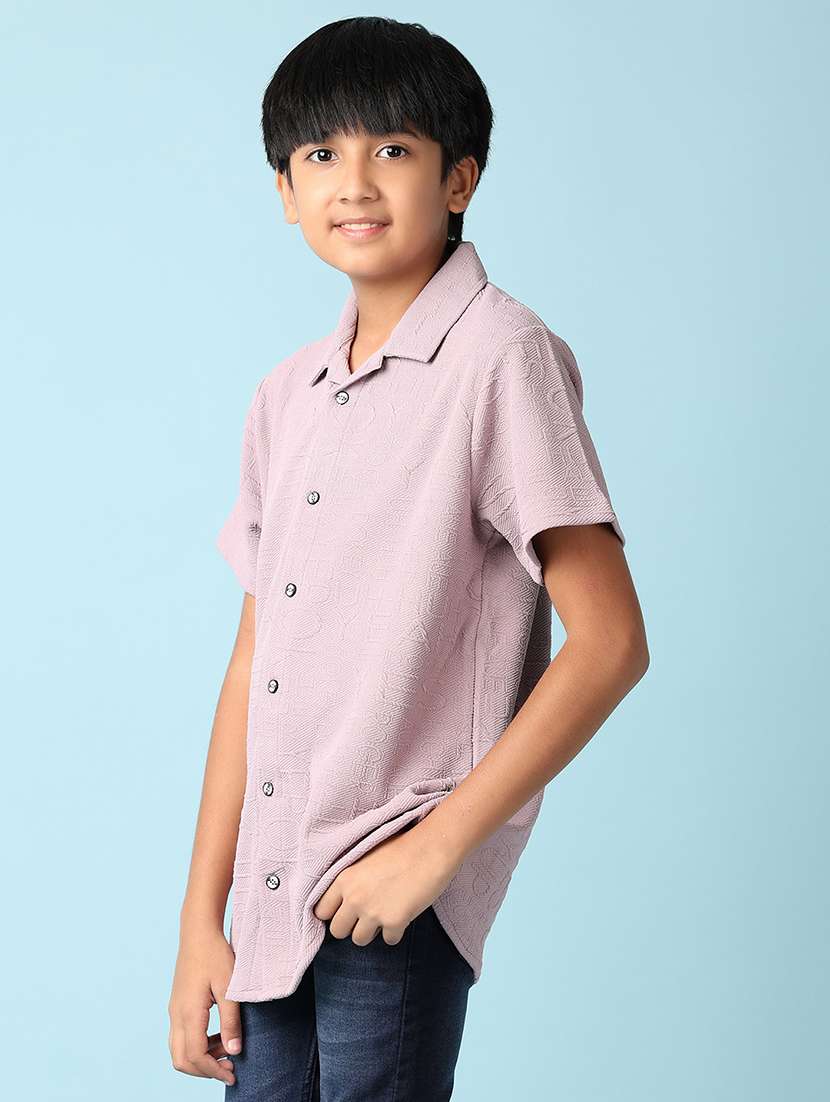 boys purple self-designed shirt - 21492076 -  Standard Image - 1