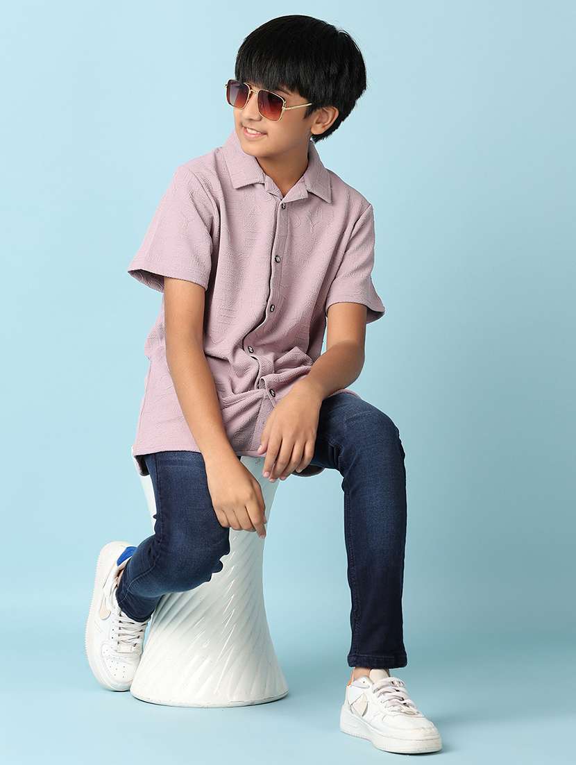 boys purple self-designed shirt - 21492076 -  Standard Image - 4