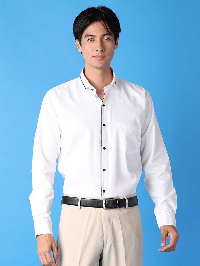 men solid long sleeve formal shirt