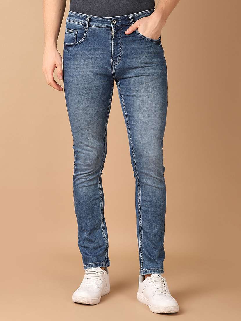 men blue plain jeans - 21492100 - Zoom Image - 0