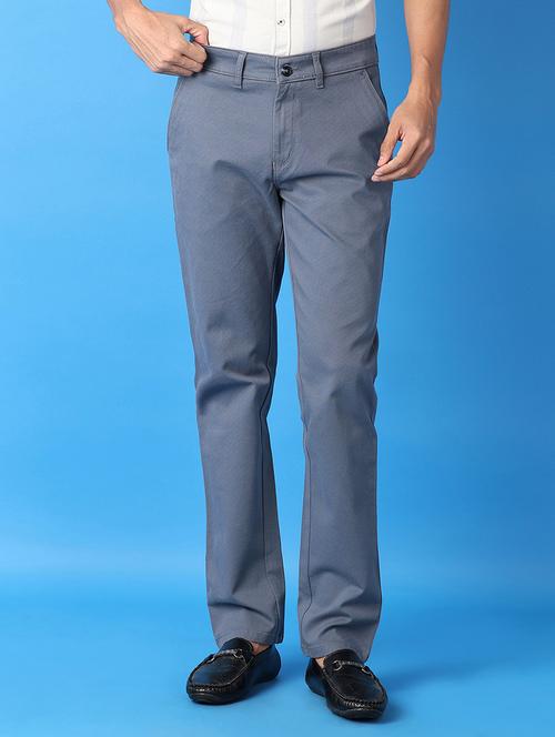 men solids flat front chinos trousers - 21492169 -  Standard Image - 0