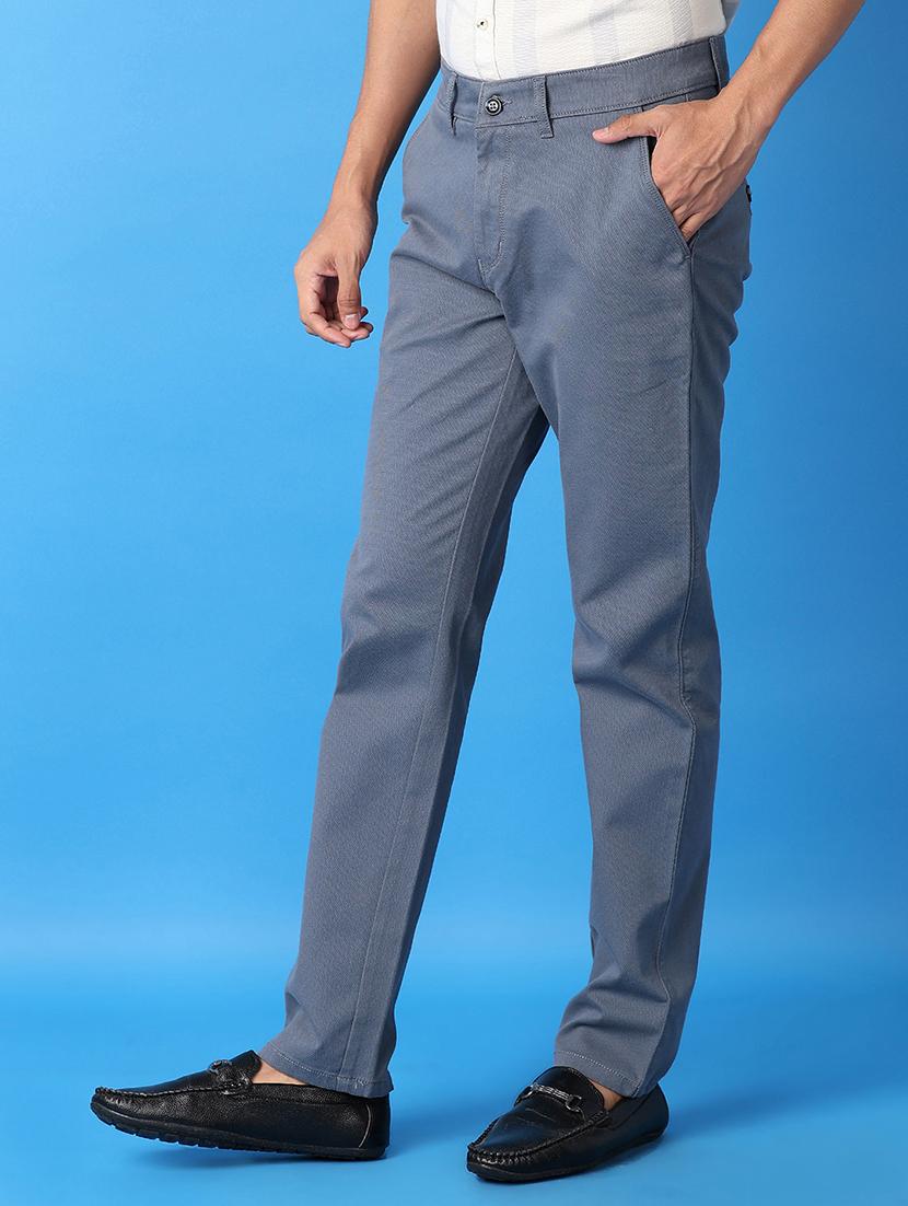 men solids flat front chinos trousers - 21492169 -  Standard Image - 1