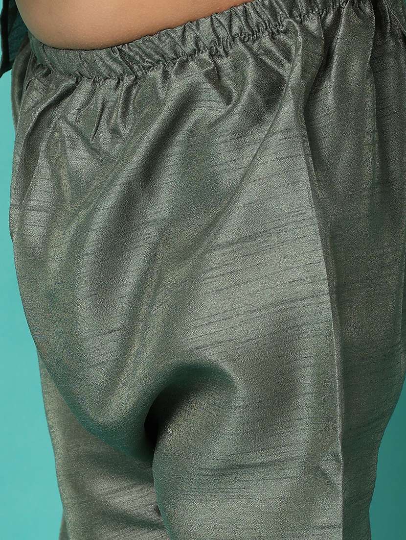 boys embroidered detailed kurta set with jacket - 21492325 -  Standard Image - 4