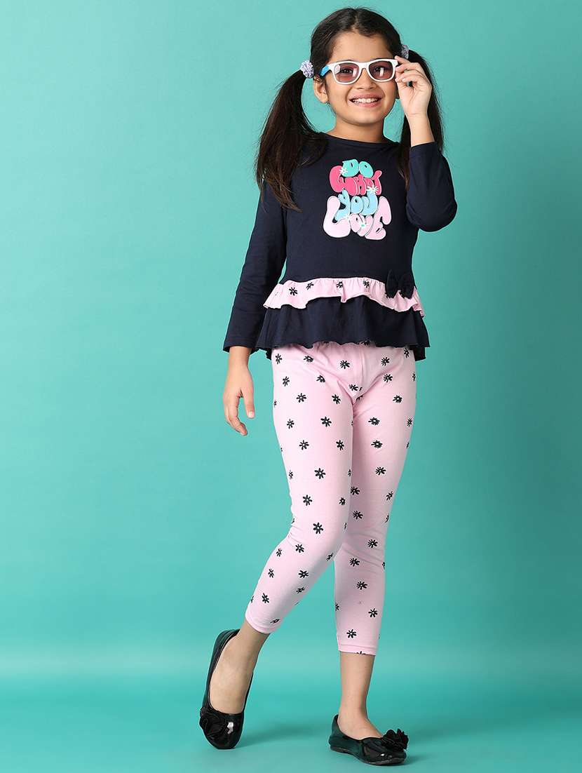 girls printed long sleeves twin set - 21492327 -  Standard Image - 1