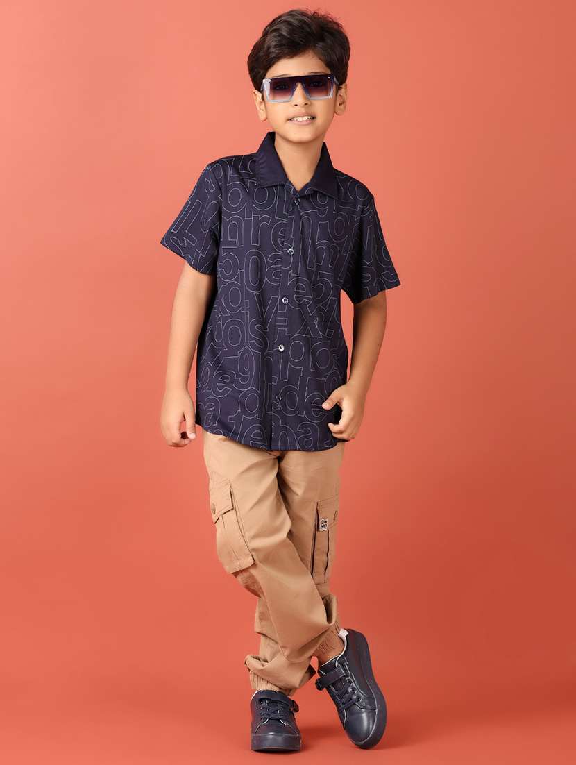 boys typography short sleeve casual shirt - 21492375 -  Standard Image - 4