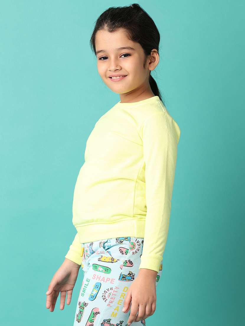 girls solid long sleeves sweatshirt - 21492485 -  Standard Image - 1