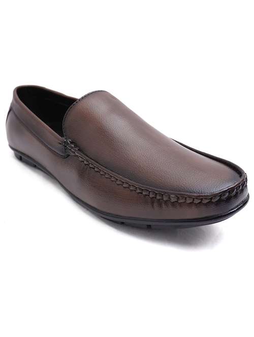 men brown slip on loafers - 21492491 -  Standard Image - 0