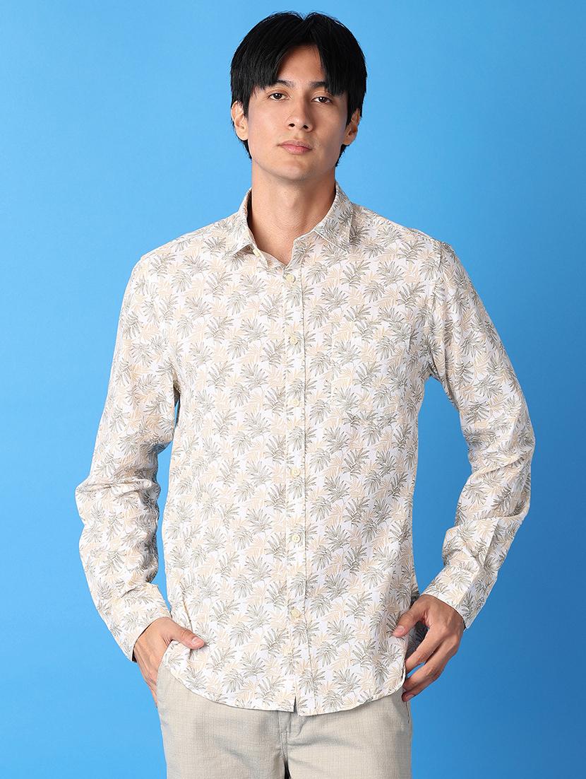 men collared printed casual shirt
