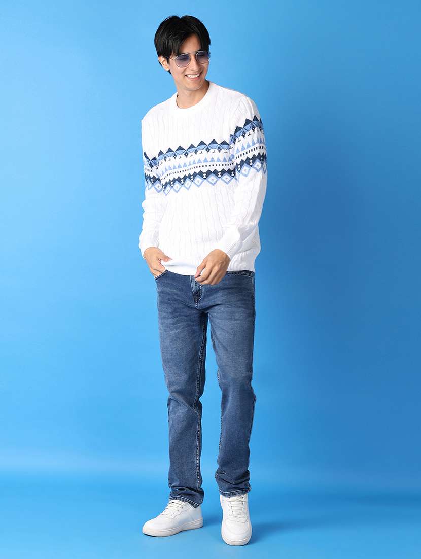 men long sleeves self design pullover - 21492526 -  Standard Image - 4
