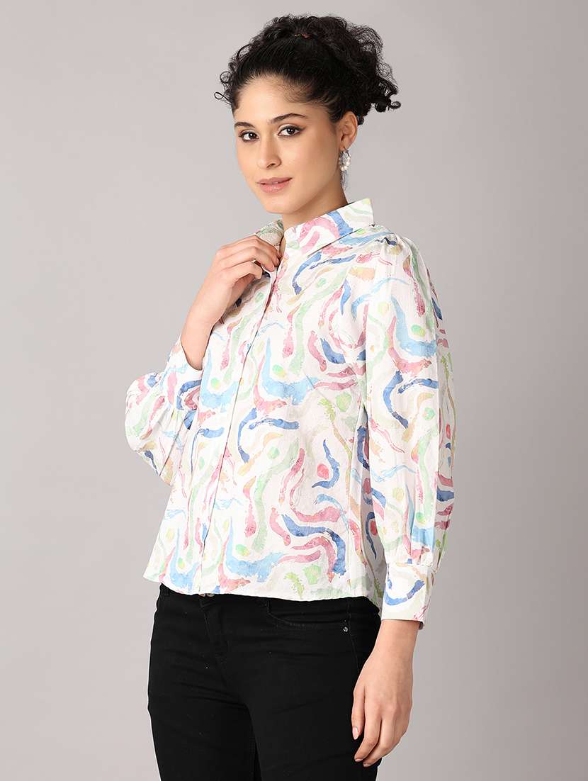 women collared printed regular shirt - 21492574 -  Standard Image - 1