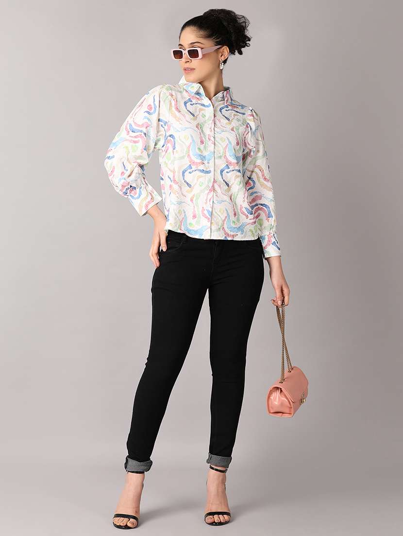 women collared printed regular shirt - 21492574 -  Standard Image - 4