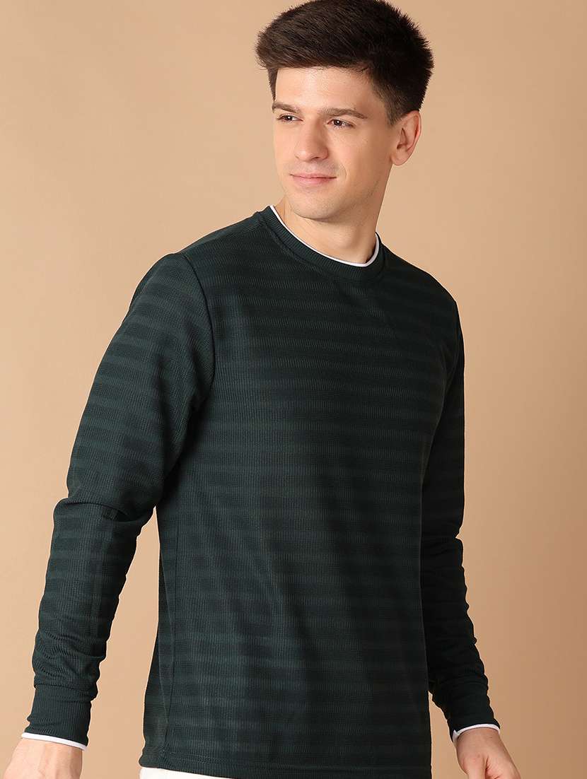 men round neck stripes t-shirt - 21492686 -  Standard Image - 1