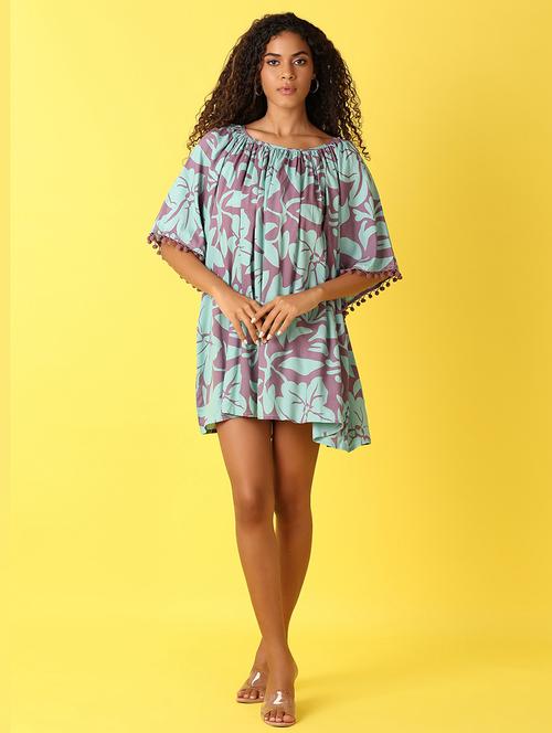 women blue printed a-line dress - 21492696 -  Standard Image - 0