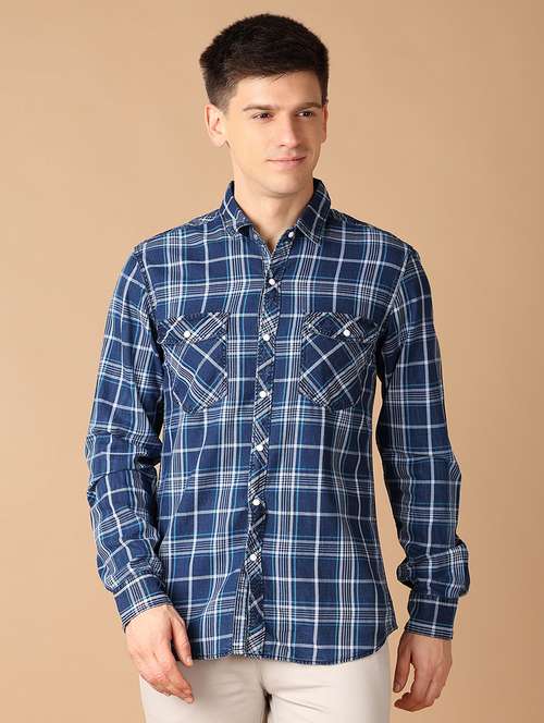 men collared checks casual shirt - 21492697 -  Standard Image - 0