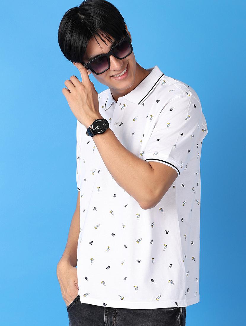 men short sleeve printed polo t-shirt - 21492713 - Standard Image - 1