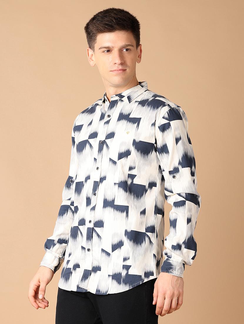 men collared printed casual shirt - 21492740 -  Standard Image - 1