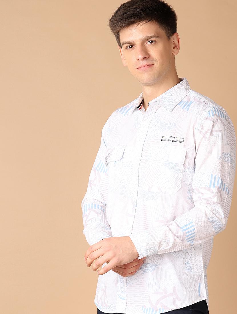 men collared printed casual shirt - 21492748 - Standard Image - 1