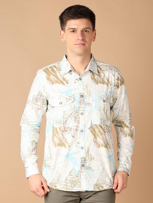 men collared printed casual shirt - 21492751 -  Standard Image - 0