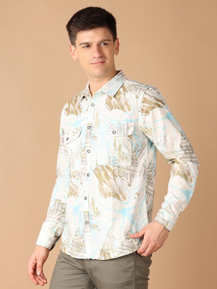 men collared printed casual shirt - 21492751 -  Standard Image - 1