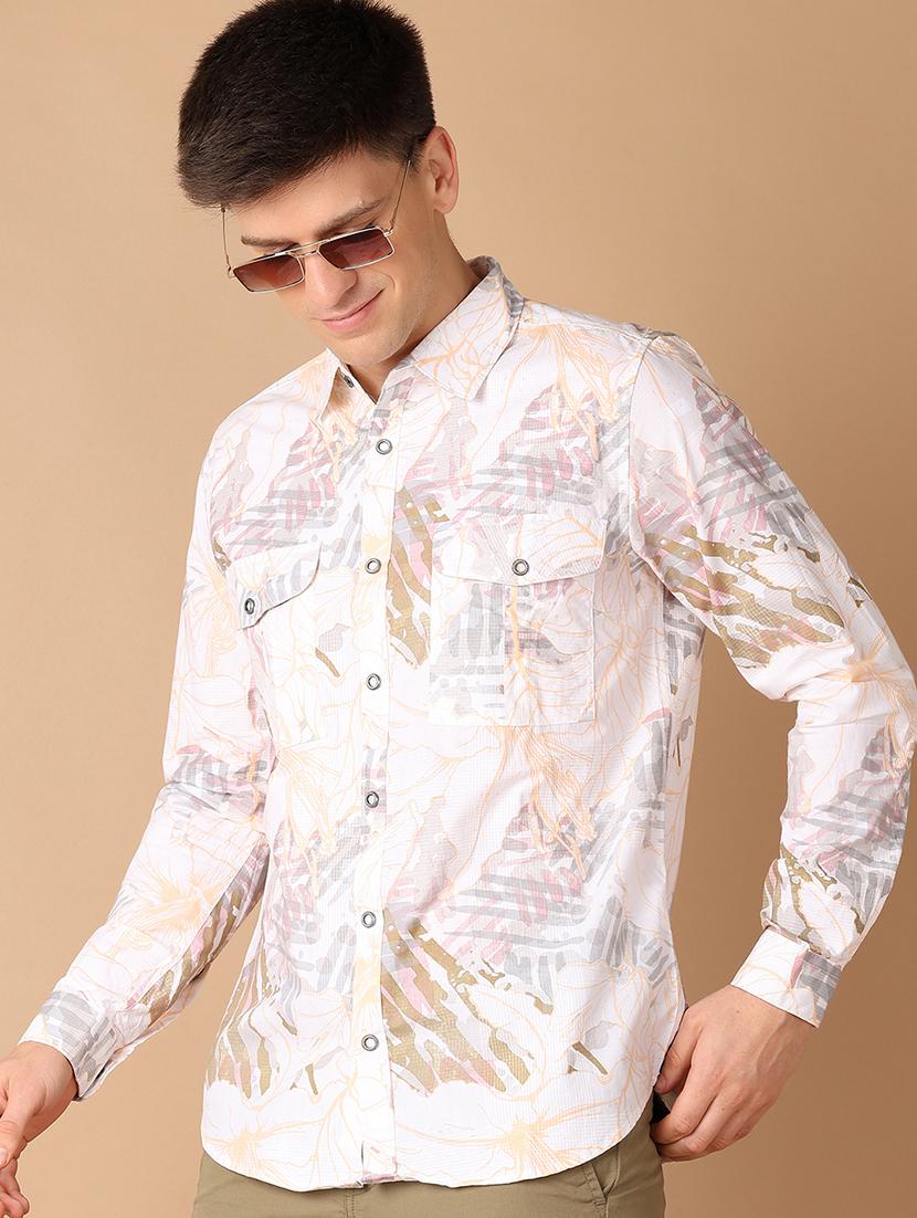men collared printed casual shirt - 21492752 - Standard Image - 1