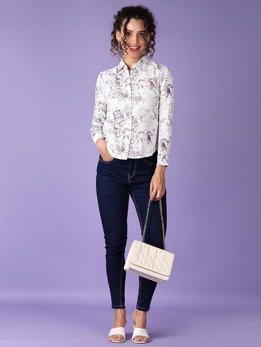 women white printed cotton shirt - 21492772 - Standard Image - 4