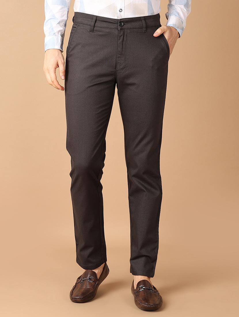 men grey solid chinos casual trouser - 21492798 -  Zoom Image - 0