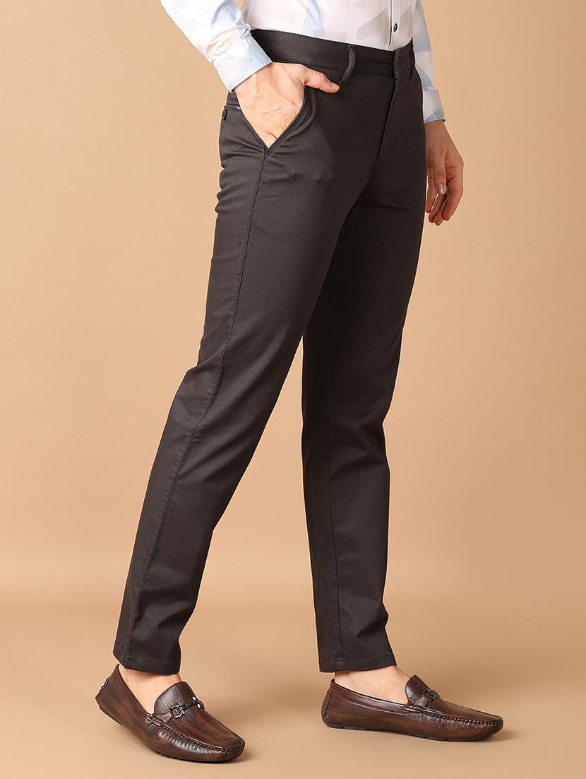 men grey solid chinos casual trouser - 21492798 - Standard Image - 1