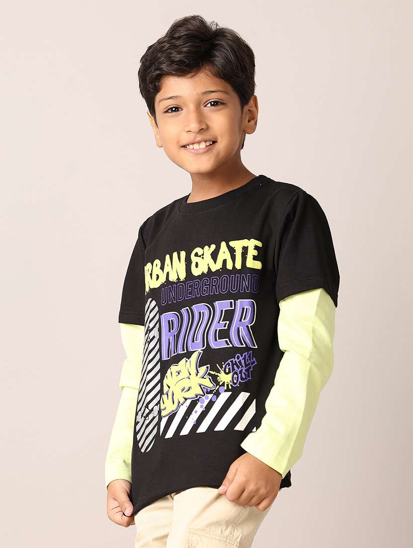 boys round neck printed t-shirt - 21492844 -  Standard Image - 1