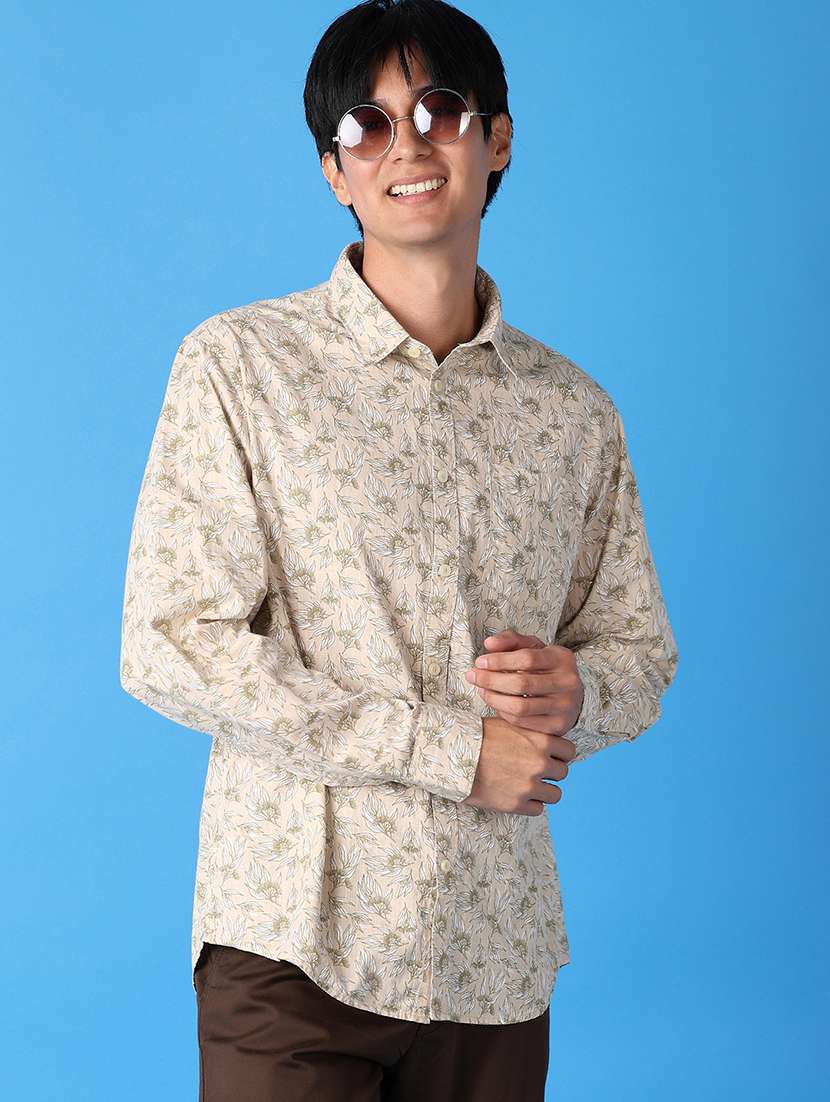 men collared printed casual shirt - 21492846 -  Standard Image - 1