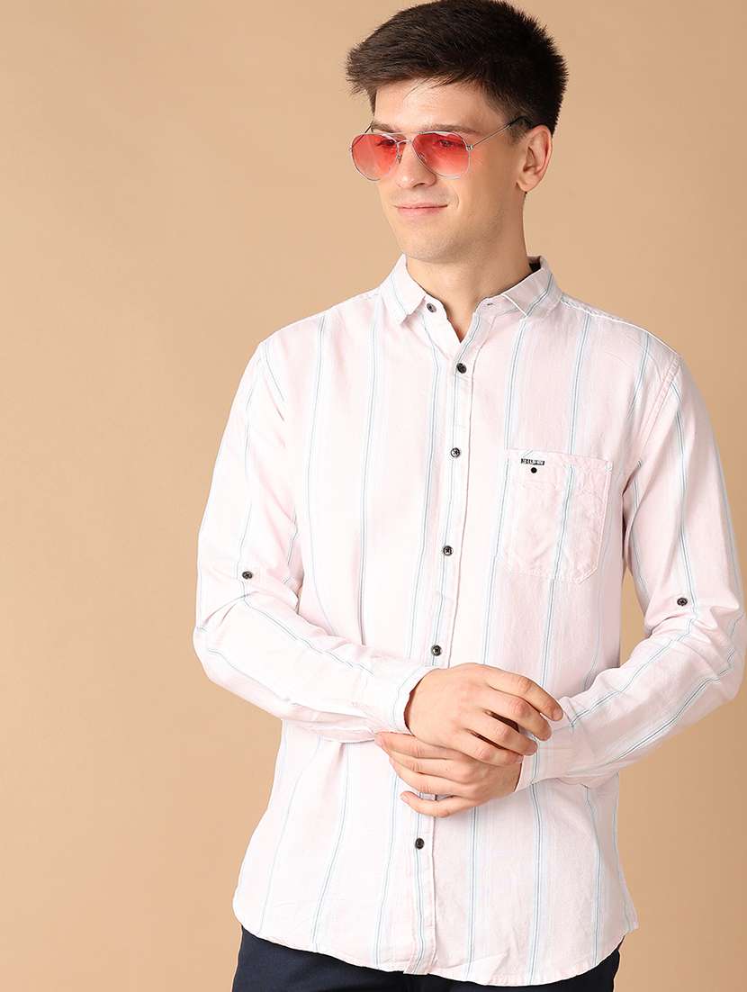 men collared stripes casual shirt - 21492947 - Standard Image - 1
