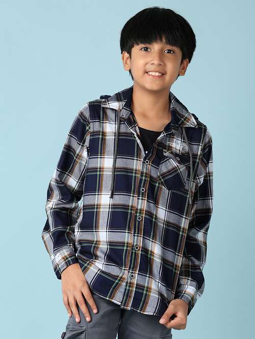 boys blue checks shirt - 21492966 -  Standard Image - 0