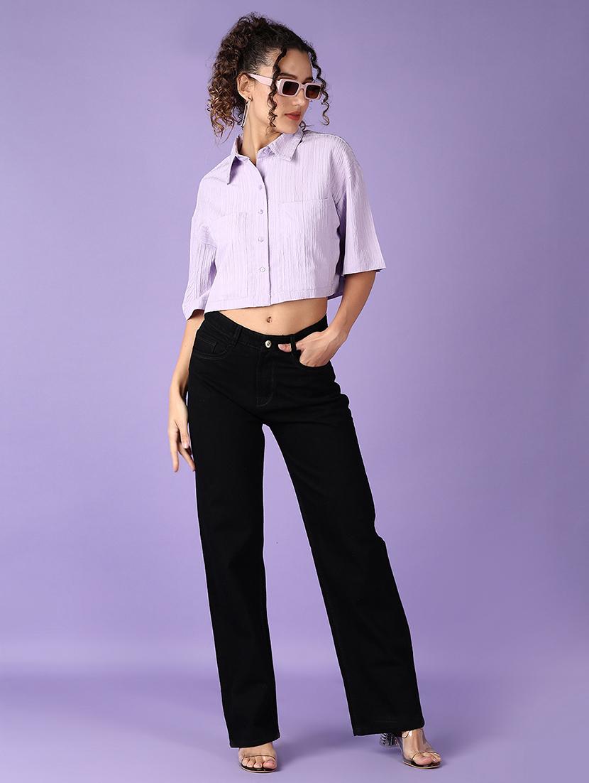women self design crop shirt - 21492971 - Standard Image - 4