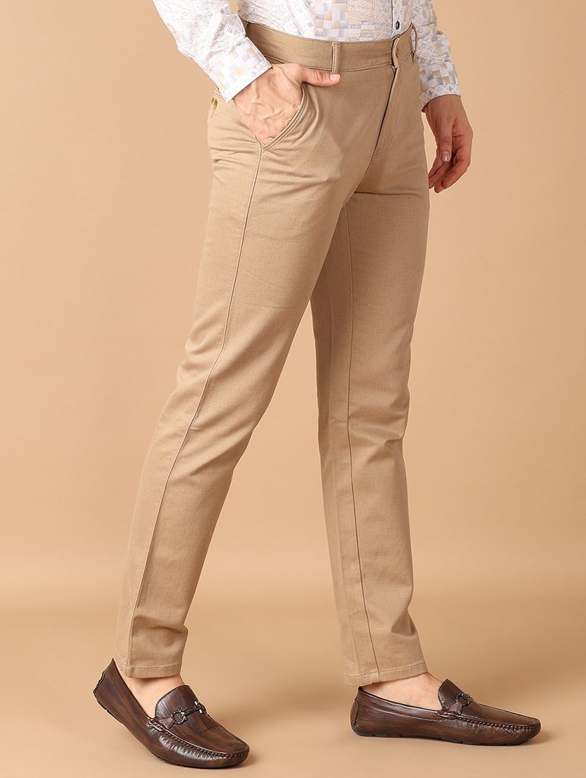 men solids flat front chinos trouser - 21492983 - Standard Image - 1