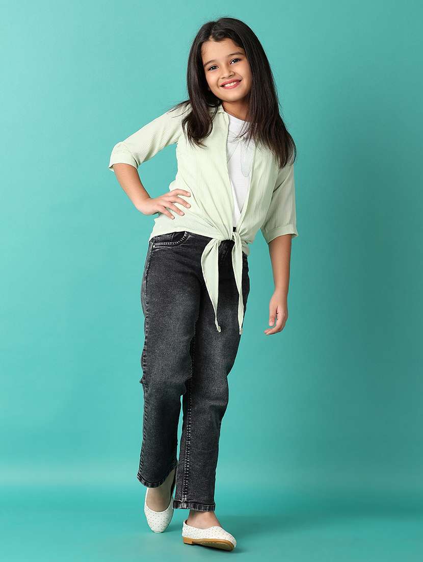 girls printed three quarter sleeves top - 21493083 - Standard Image - 4