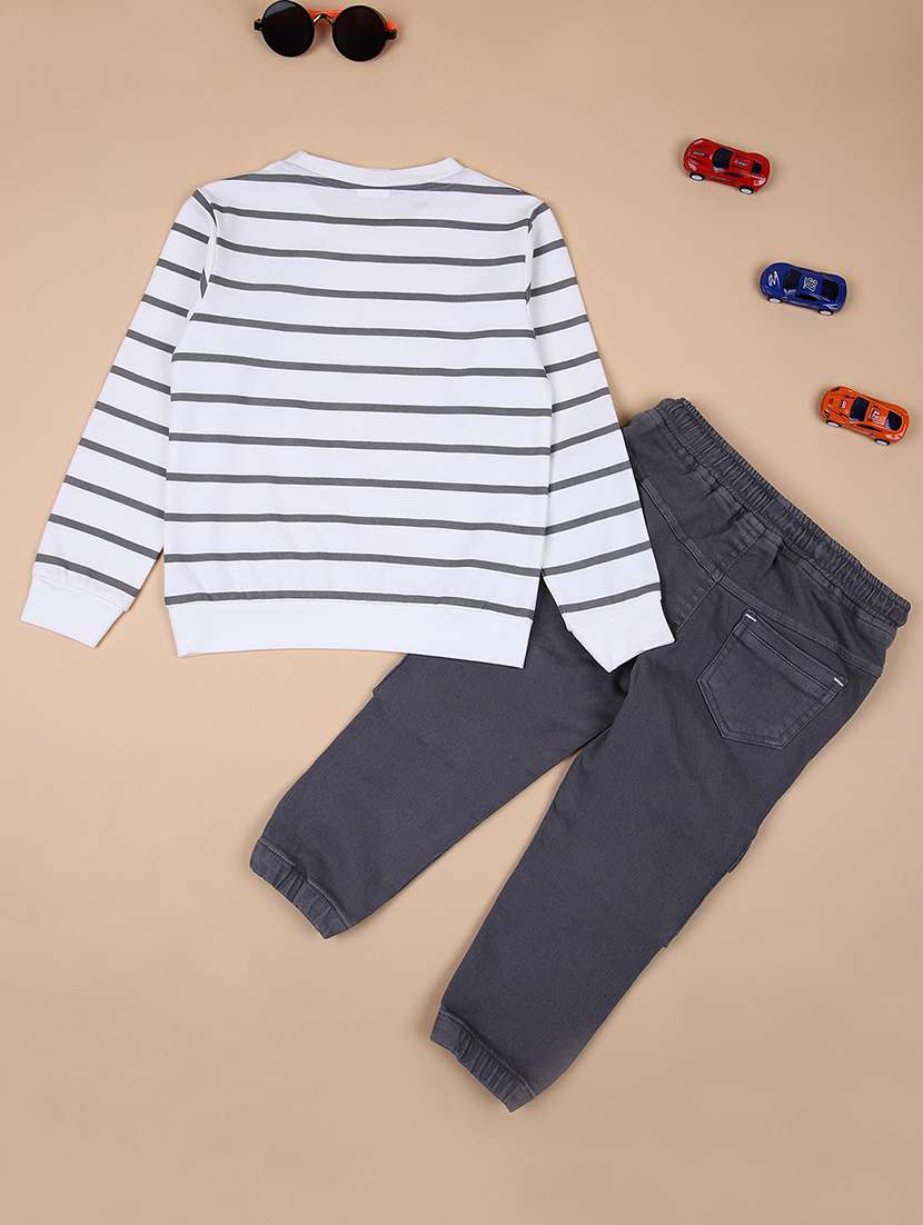 boys printed long sleeves t-shirt & jeans set - 21493088 -  Standard Image - 1