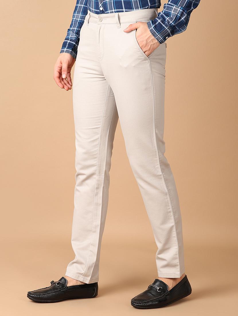 men solids flat front chinos trousers - 21493132 -  Standard Image - 1