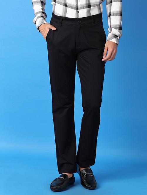 men solids flat front chinos trousers - 21493143 -  Standard Image - 0