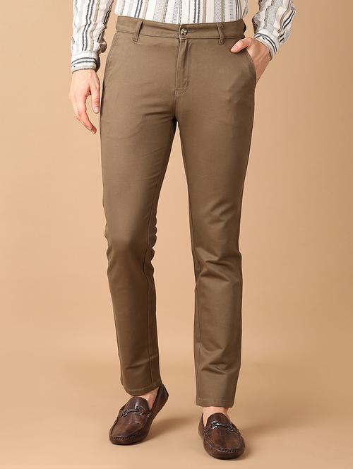 men solids flat front chinos trousers - 21493146 -  Standard Image - 0