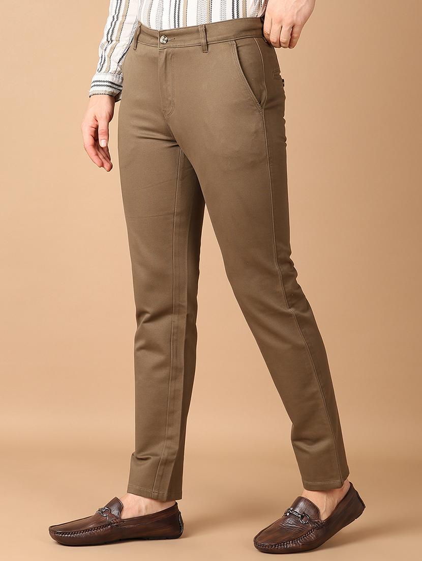 men solids flat front chinos trousers - 21493146 -  Standard Image - 1