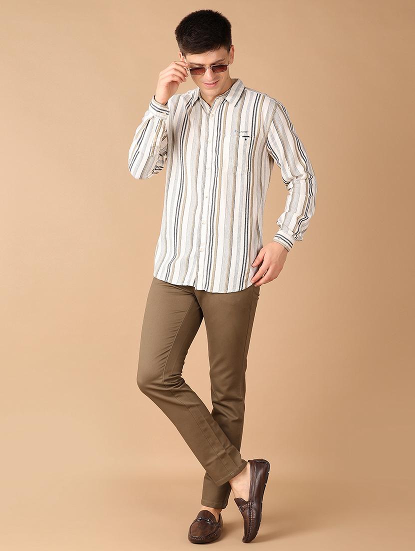 men solids flat front chinos trousers - 21493146 - Standard Image - 4