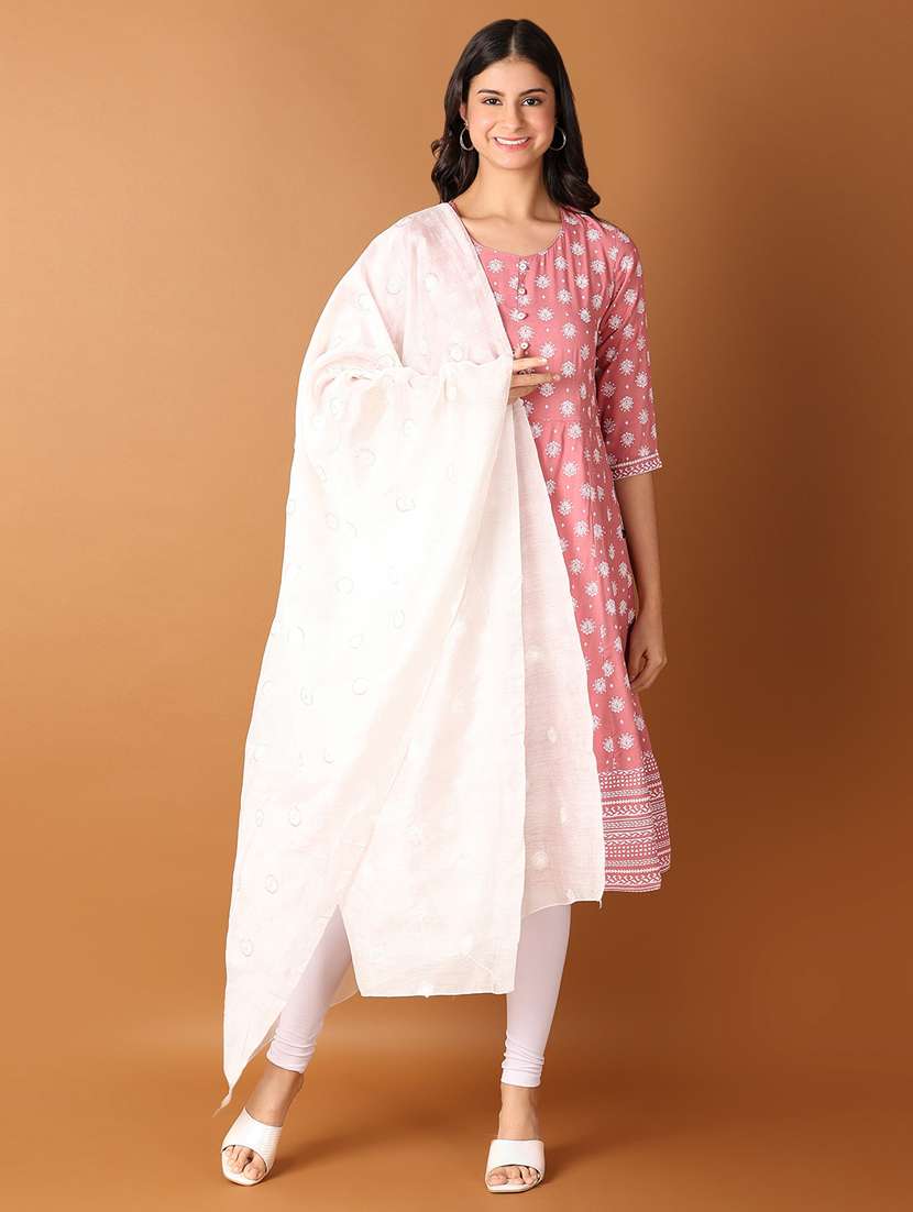 women white embroidered dupatta  - 21493150 -  Standard Image - 1