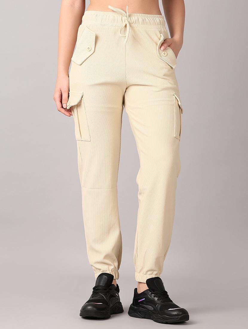 women beige solid cargo - 21493178 - Zoom Image - 0