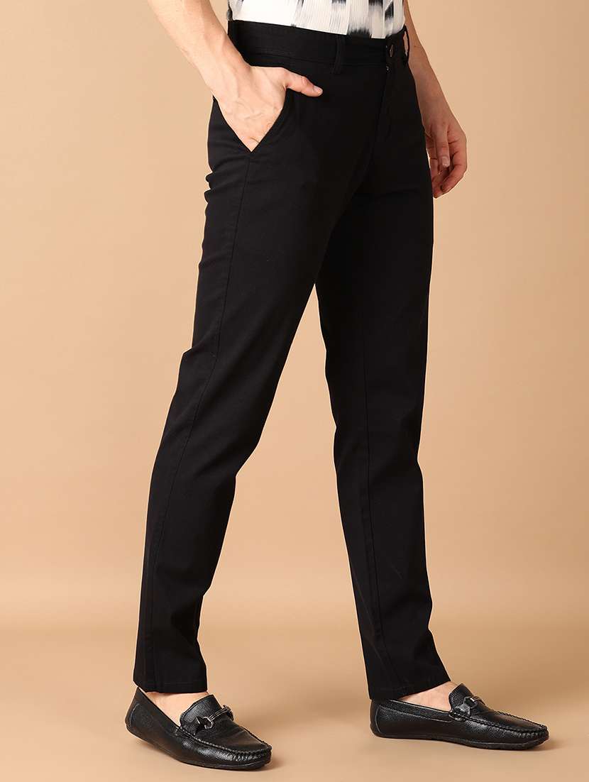 men solids flat front chinos trousers - 21493179 -  Standard Image - 1