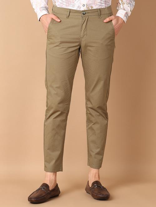 men mid rise solid chinos - 21493219 - Standard Image - 0