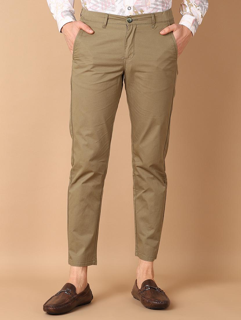 men mid rise solid chinos - 21493219 - Zoom Image - 0