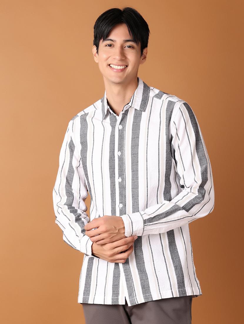 men collared stripes casual shirt - 21493226 -  Zoom Image - 0
