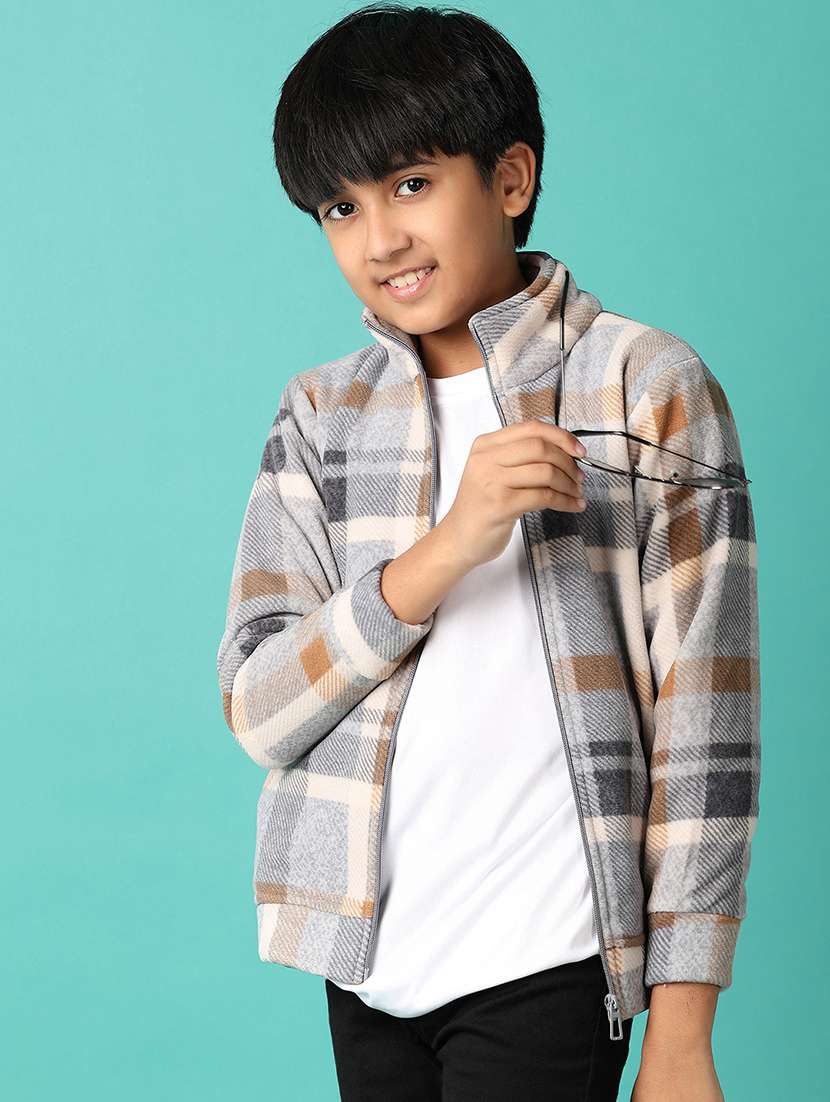 boys grey cotton all over print sweatshirt - 21493231 -  Standard Image - 1