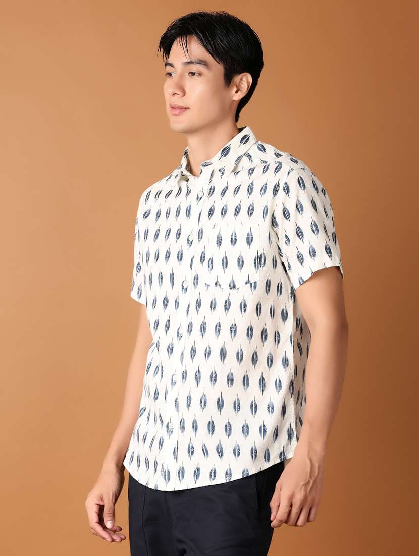 men collared printed casual shirt - 21493236 -  Standard Image - 1